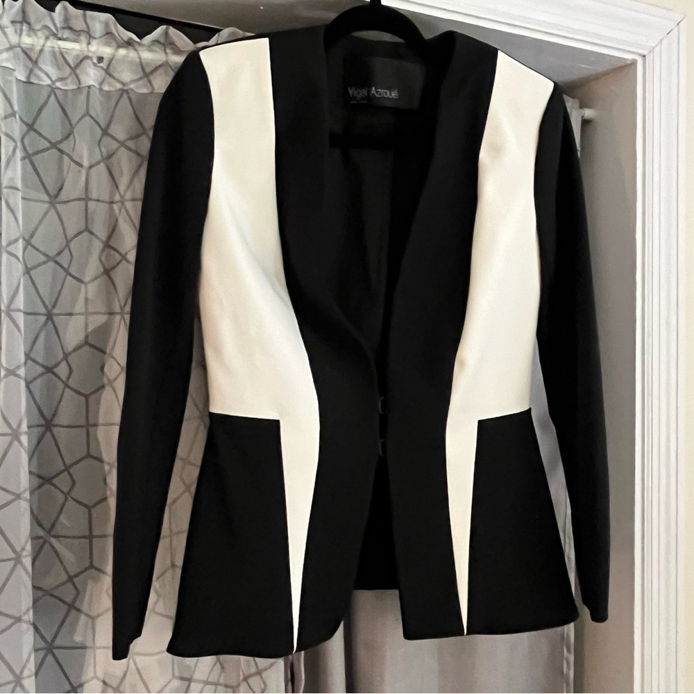 Yigal Azrouel Black and White Panel Blazer 2